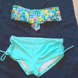 O'Rageous 2-piece line green bathing suit. Sz M